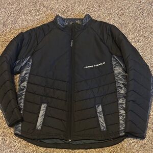 Under Armour Boys Youth XL coat Black Gray Side pockets